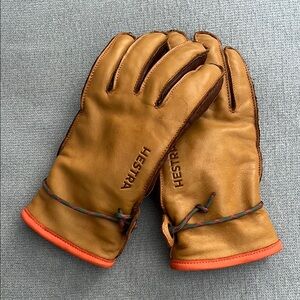 Hestra Wakayama Tan Leather Gloves Size 9